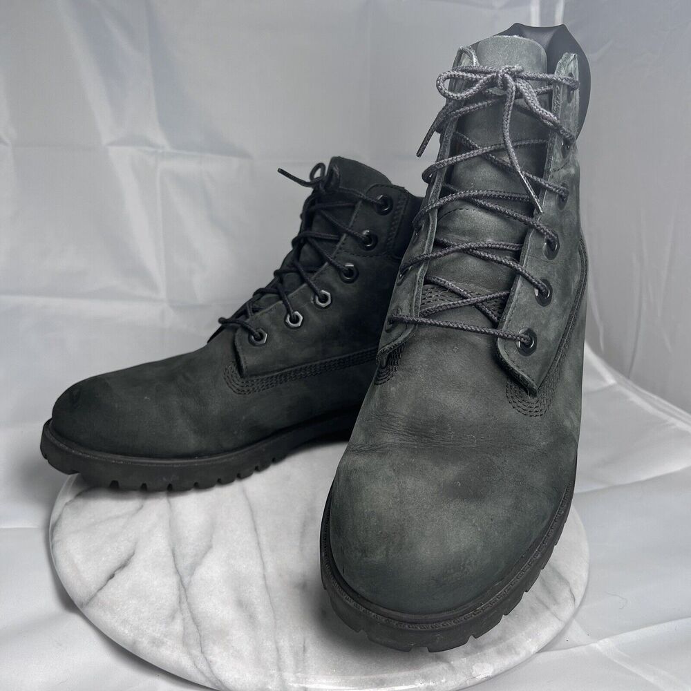 Timberland Boots Boys Junior Size 6 Premium NuBuck Leather Gree - Picture 1 of 10